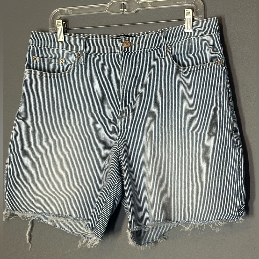 Calvin Klein seersucker women’s size 12 shorts distressed striped frayed